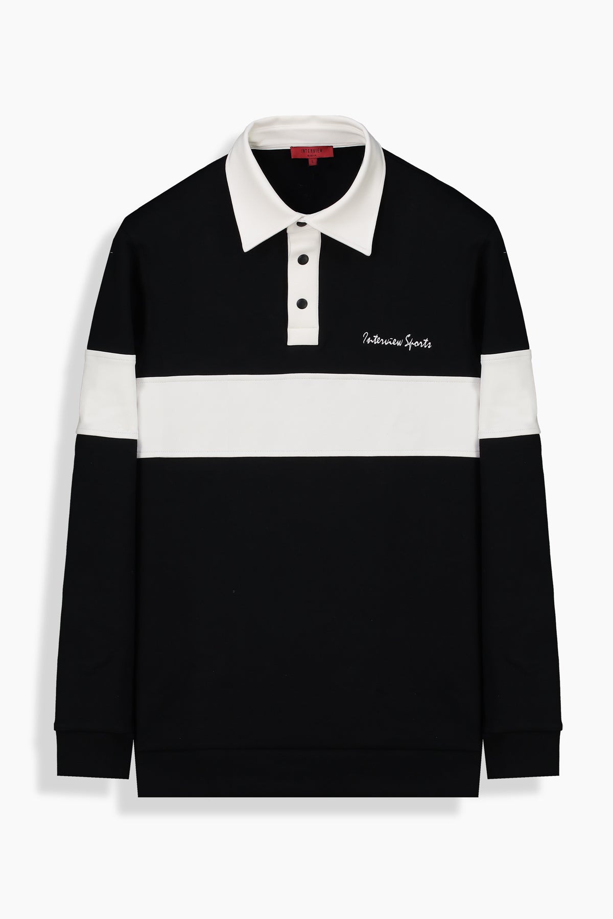Polo Yaka Siyah Sweatshirt
