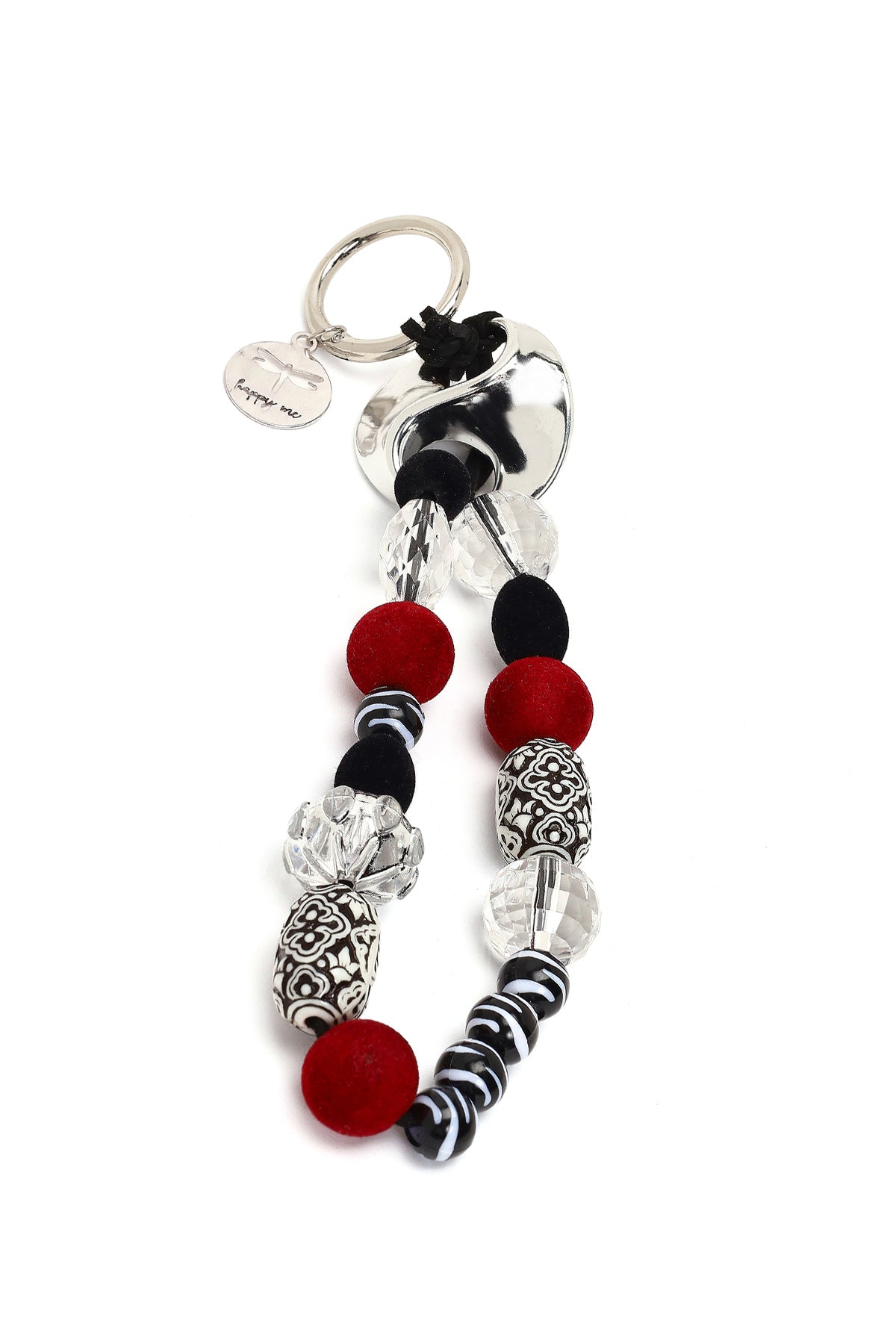 Kadın Siyah Boncuklu Metal Charm