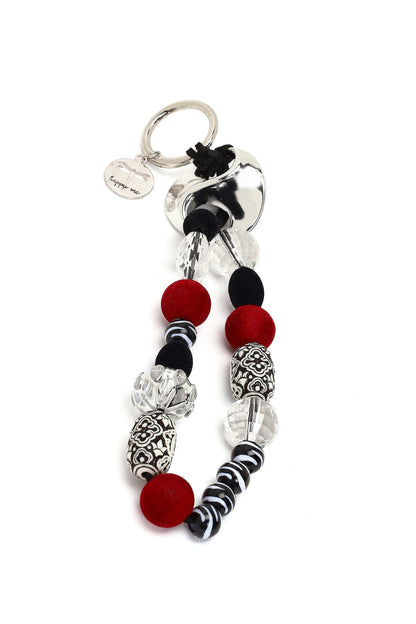 Kadın Siyah Boncuklu Metal Charm