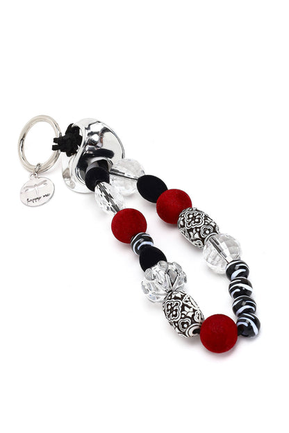 Kadın Siyah Boncuklu Metal Charm