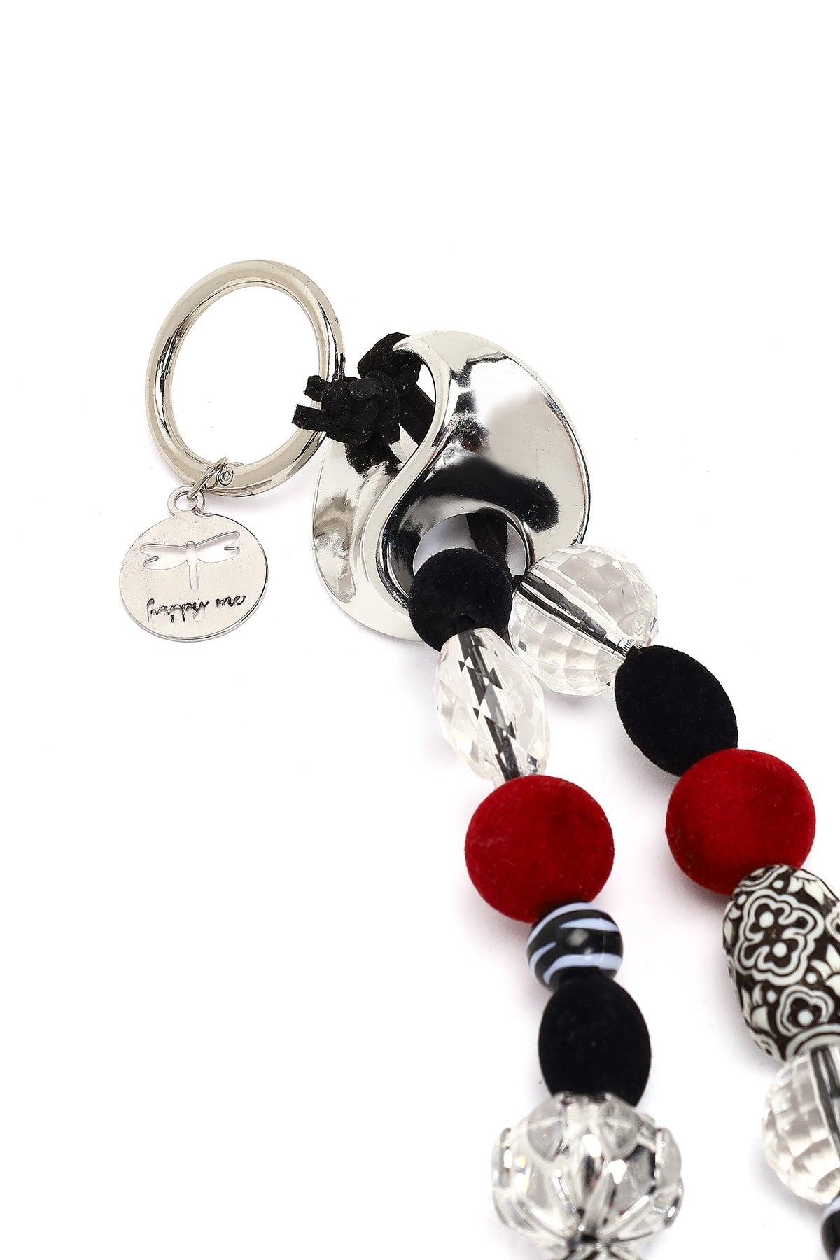 Kadın Siyah Boncuklu Metal Charm