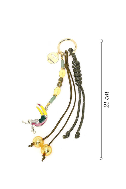 Kadın Yeşil Boncuklu Metal Charm