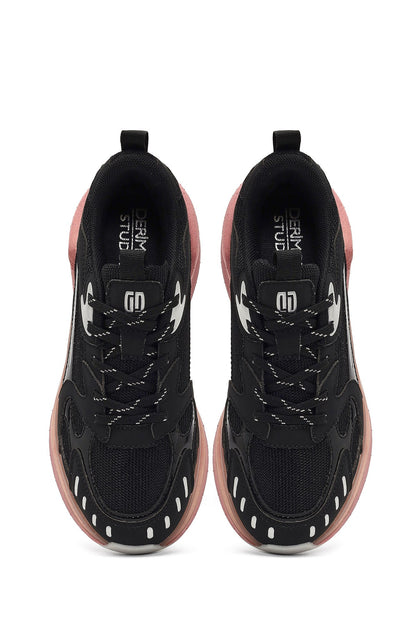 Derimod Studio Kadın Siyah Bağcıklı Kalın Tabanlı Sneaker