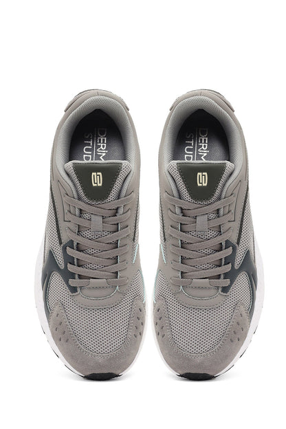 Derimod Studio Erkek Gri Bağcıklı Kalın Tabanlı Sneaker