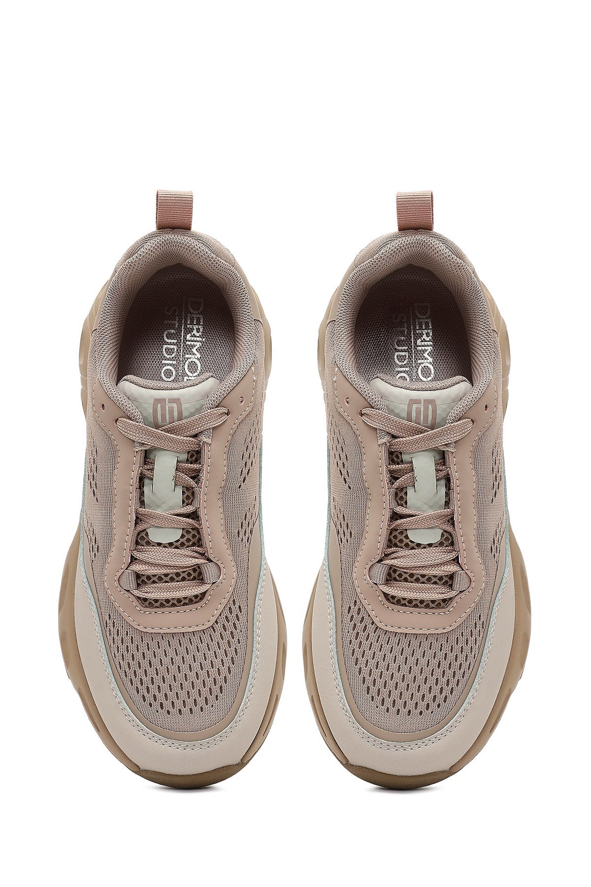 Derimod Studio Kadın Bej Bağcıklı Kalın Tabanlı Sneaker