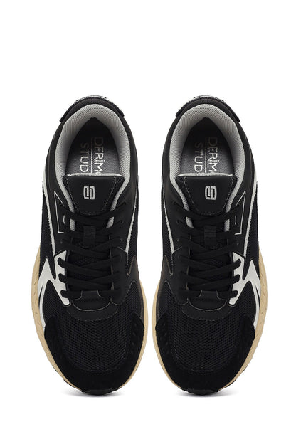 Derimod Studio Erkek Siyah Bağcıklı Kalın Tabanlı Sneaker