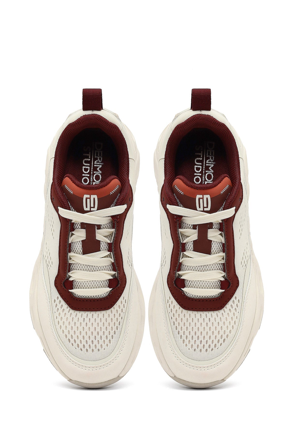 Derimod Studio Kadın Beyaz Bağcıklı Kalın Tabanlı Sneaker
