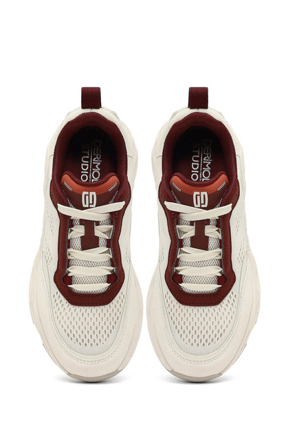 Derimod Studio Kadın Beyaz Bağcıklı Kalın Tabanlı Sneaker