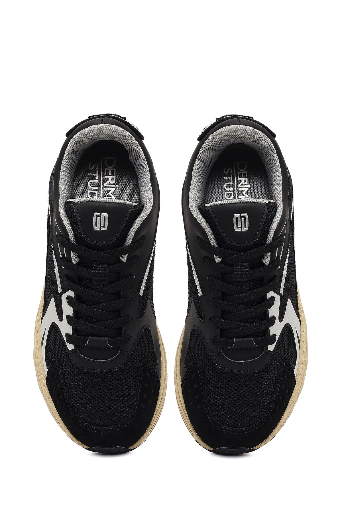 Derimod Studio Kadın Siyah Bağcıklı Kalın Tabanlı Sneaker