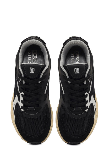 Derimod Studio Kadın Siyah Bağcıklı Kalın Tabanlı Sneaker