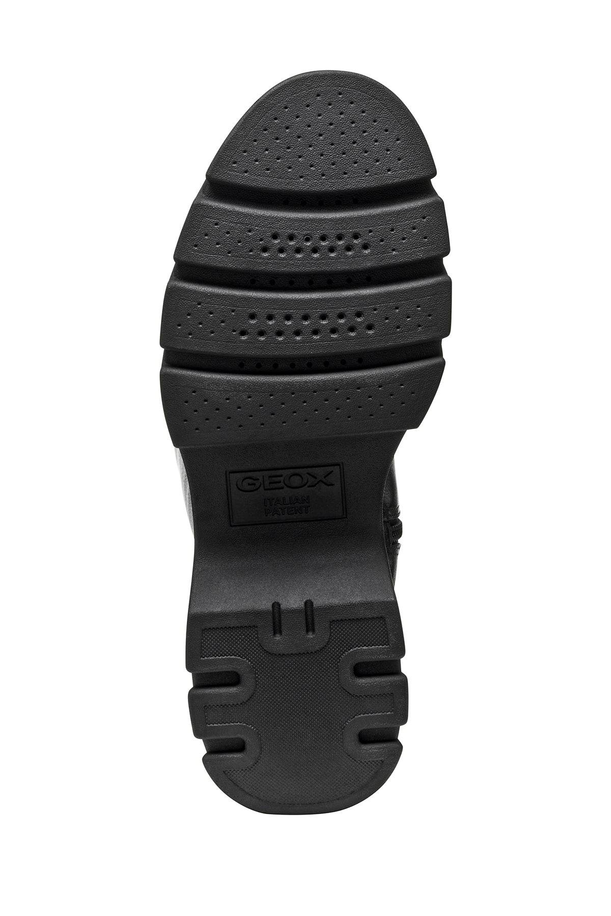 Geox Kadın Siyah D Pluette Fermuarlı Kalın Tabanlı Deri Çizme