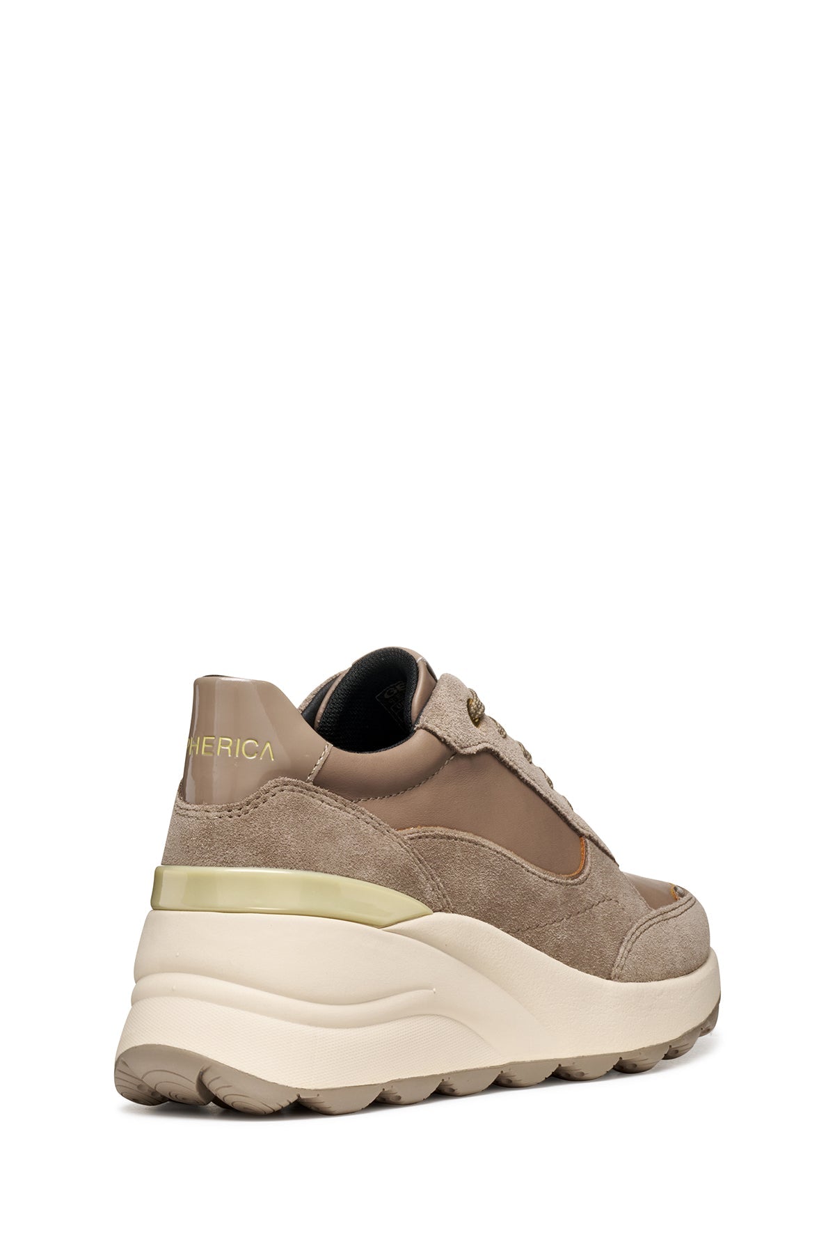Geox Kadın Vizon D Spherıca Ec13 A - Nappa+sued Bağcıklı Dolgu Topuklu Deri Spor Sneaker