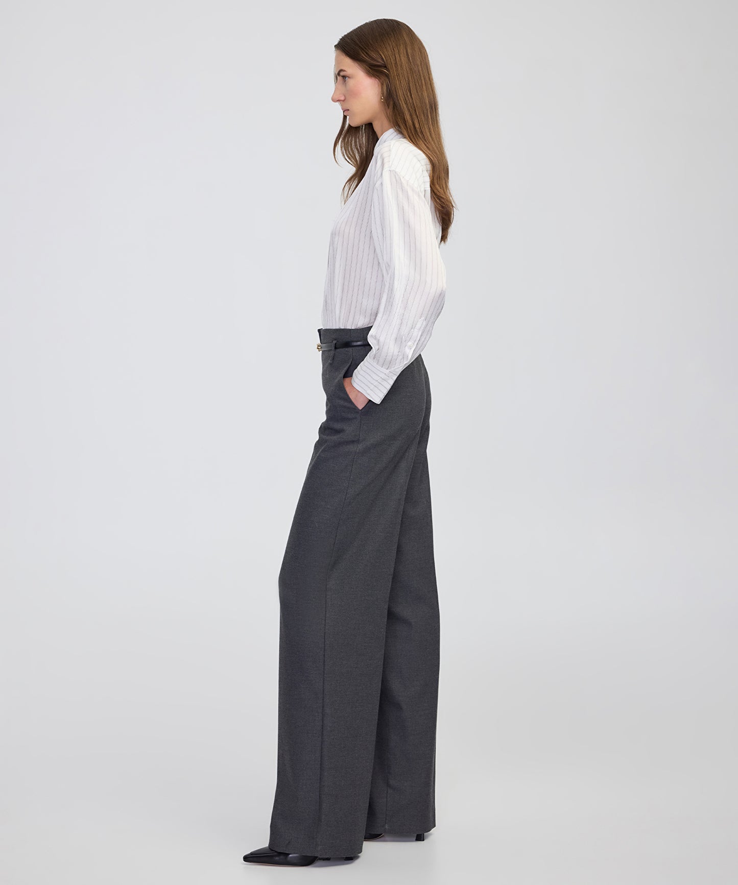 Kemerli Wide Leg Fit Pantolon