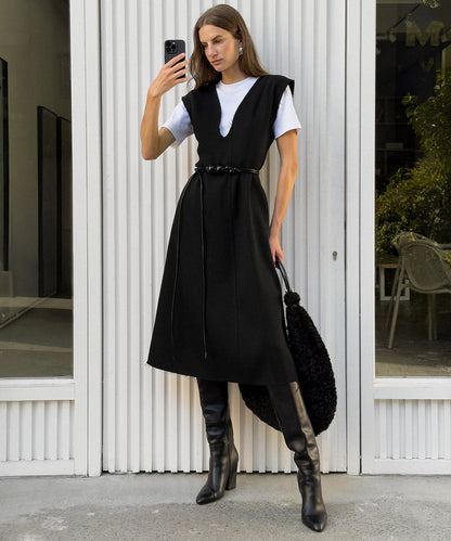 Çift Parça Colorblock Elbise