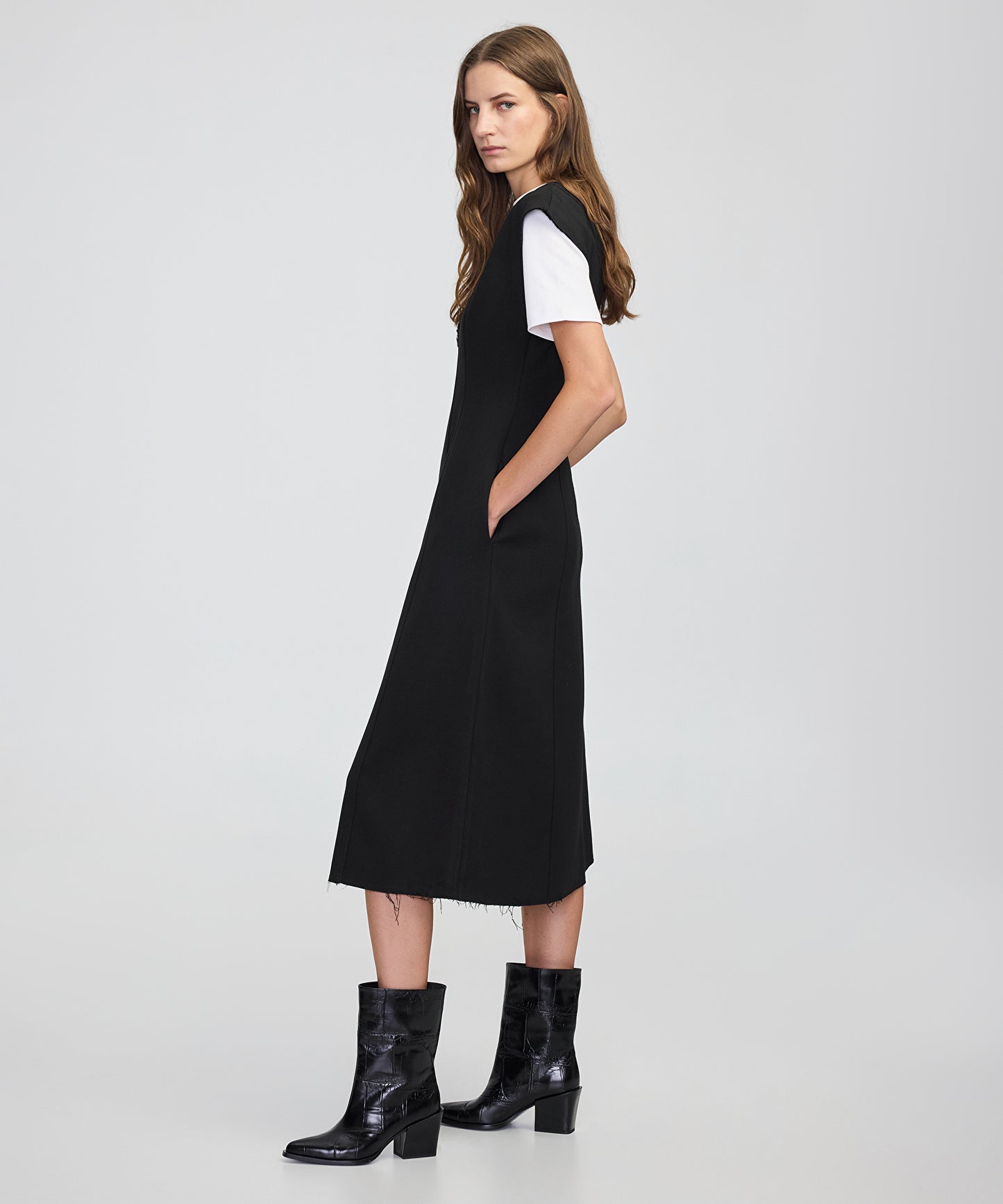 Çift Parça Colorblock Elbise
