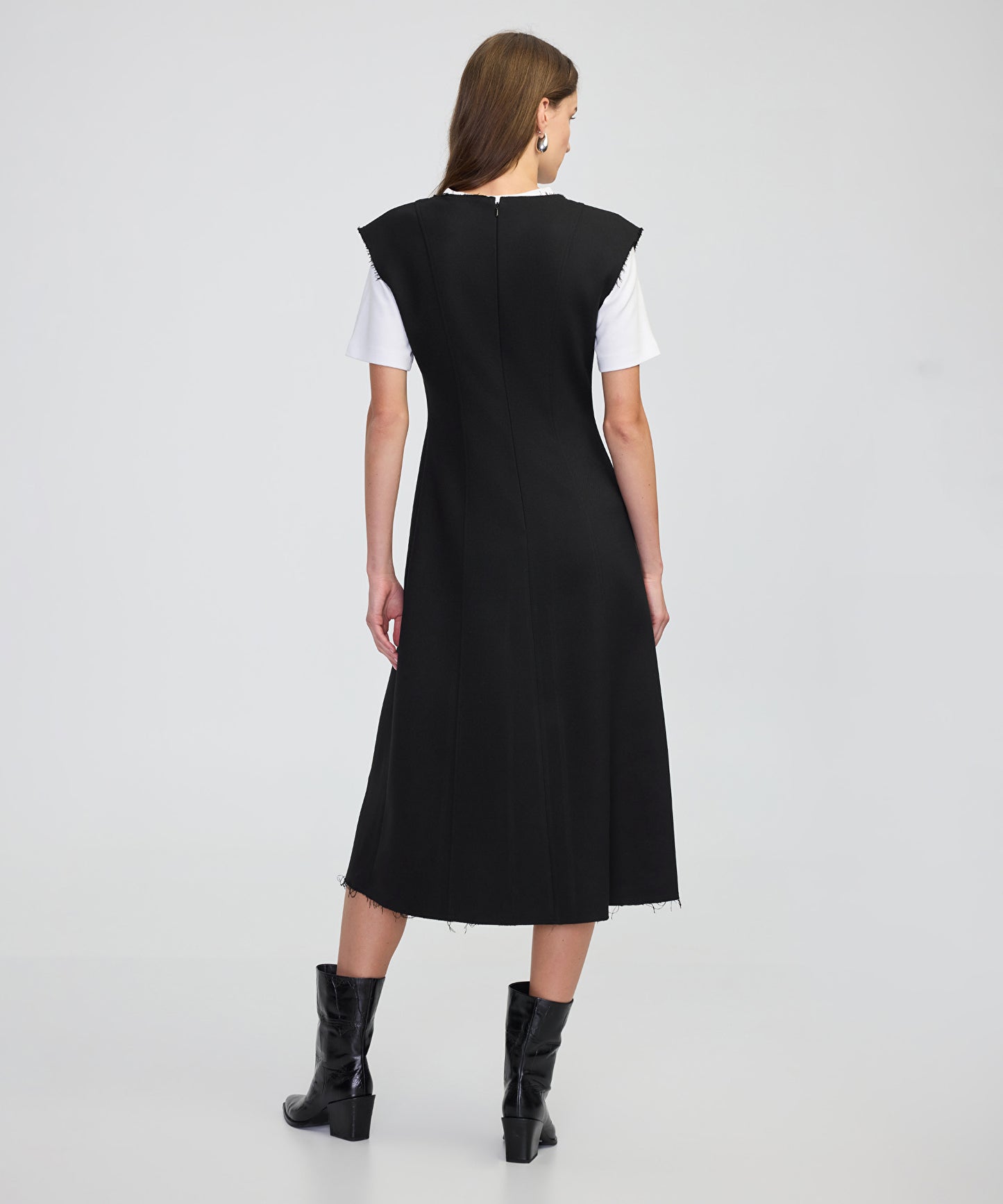 Çift Parça Colorblock Elbise