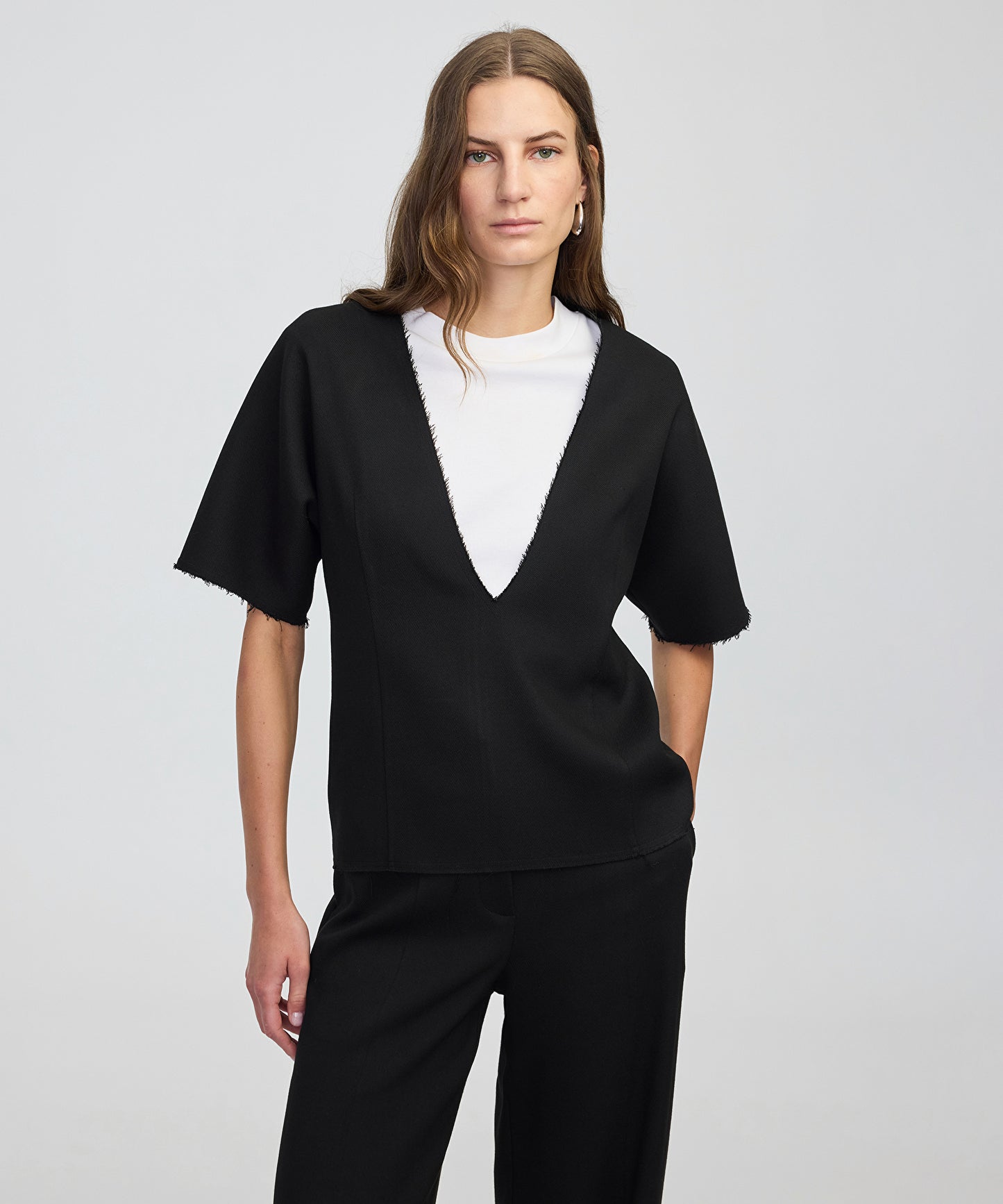 Çift Parça Colorblock Bluz