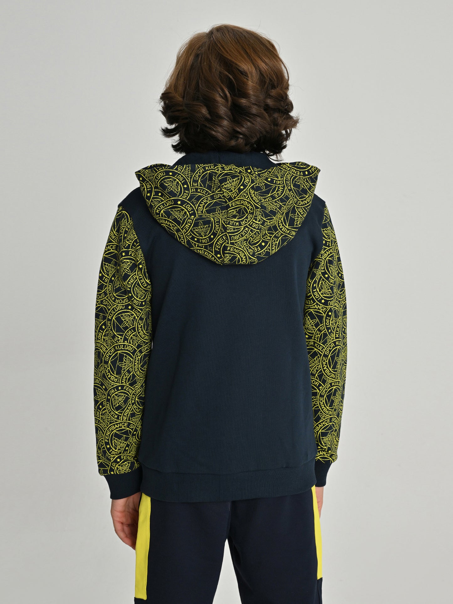 Fenerbahçe Lacivert Tribün Logo Pattern Çocuk Sweatshirt