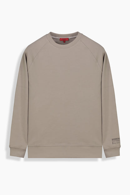 Bisiklet Yaka Bej Sweatshirt