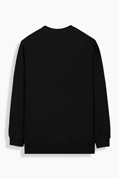 Bisiklet Yaka Siyah Sweatshirt