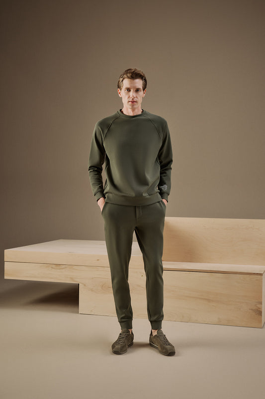 Bisiklet Yaka Haki Sweatshirt