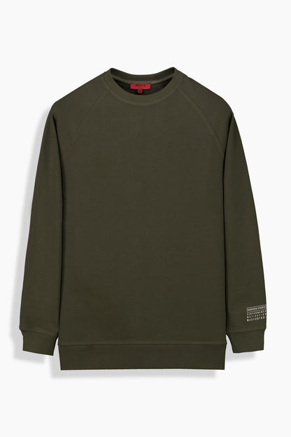 Bisiklet Yaka Haki Sweatshirt