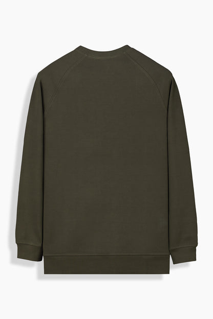 Bisiklet Yaka Haki Sweatshirt