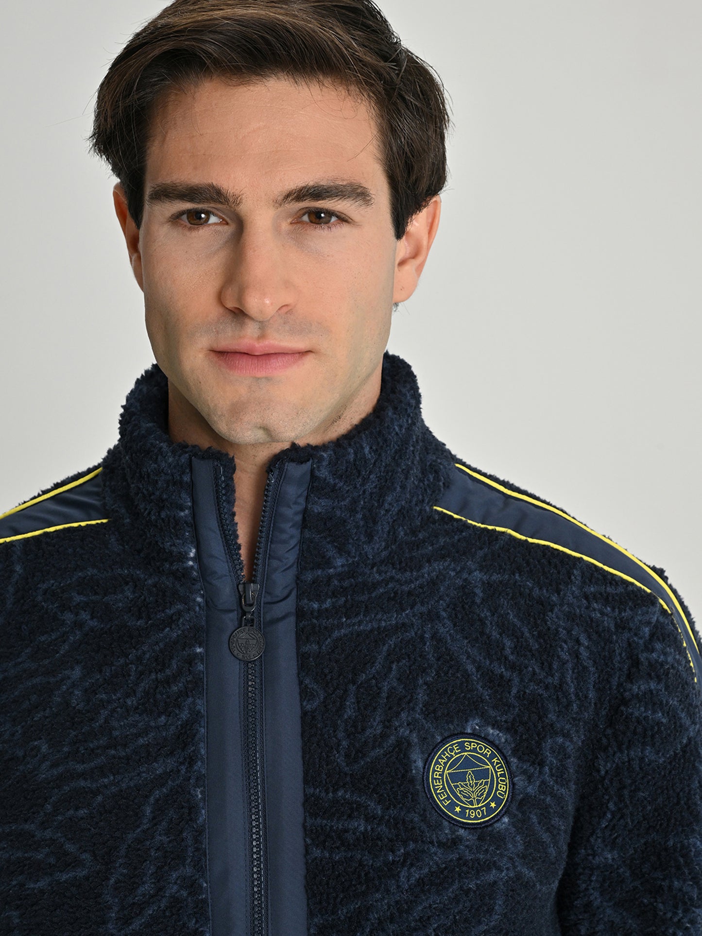 Fenerbahçe Lacivert Tribün Palamut Detaylı Peluş Erkek Sweatshirt