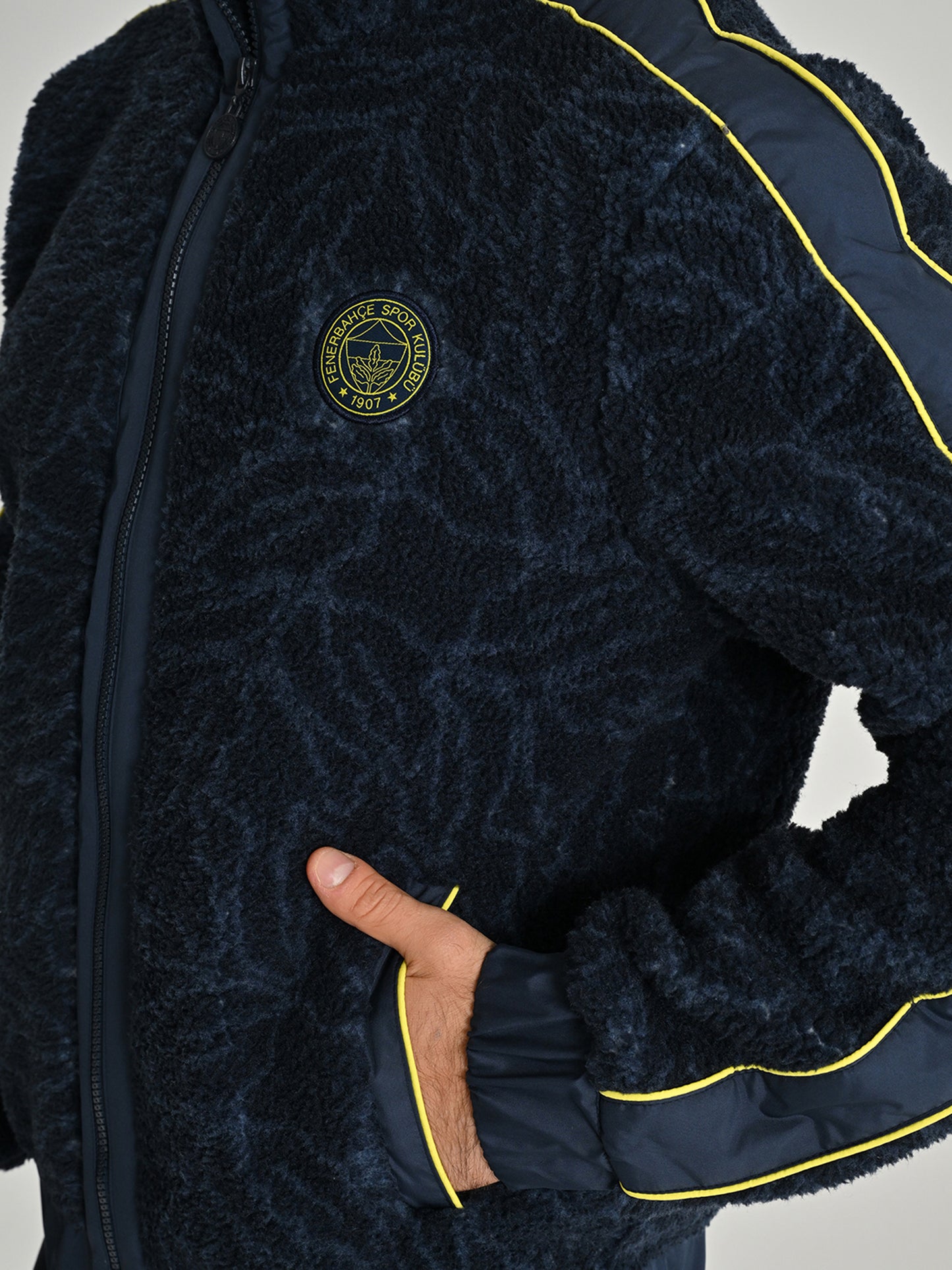 Fenerbahçe Lacivert Tribün Palamut Detaylı Peluş Erkek Sweatshirt