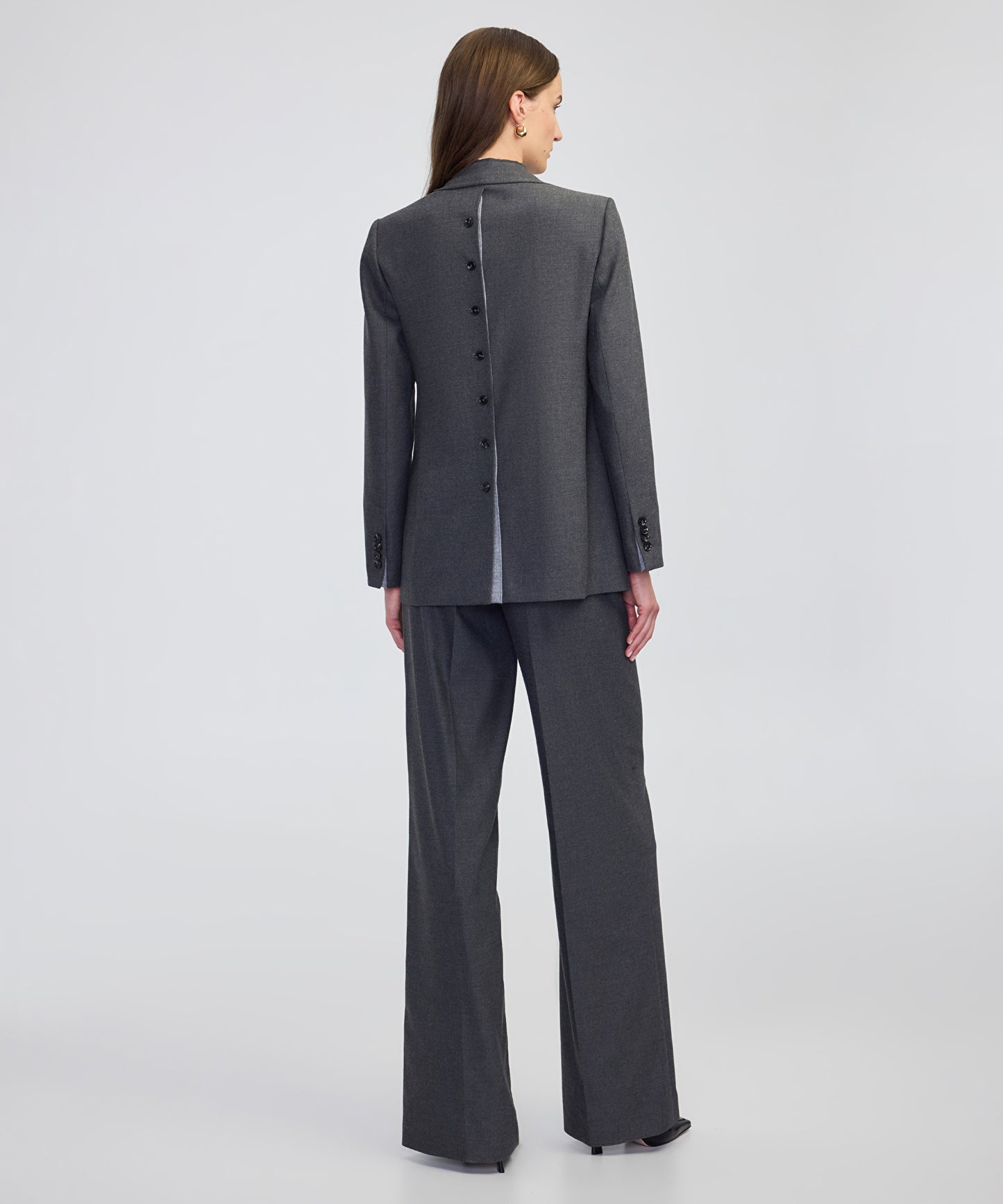Triko Şeritli Raw Edge Blazer