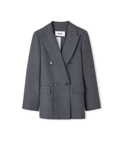 Triko Şeritli Raw Edge Blazer