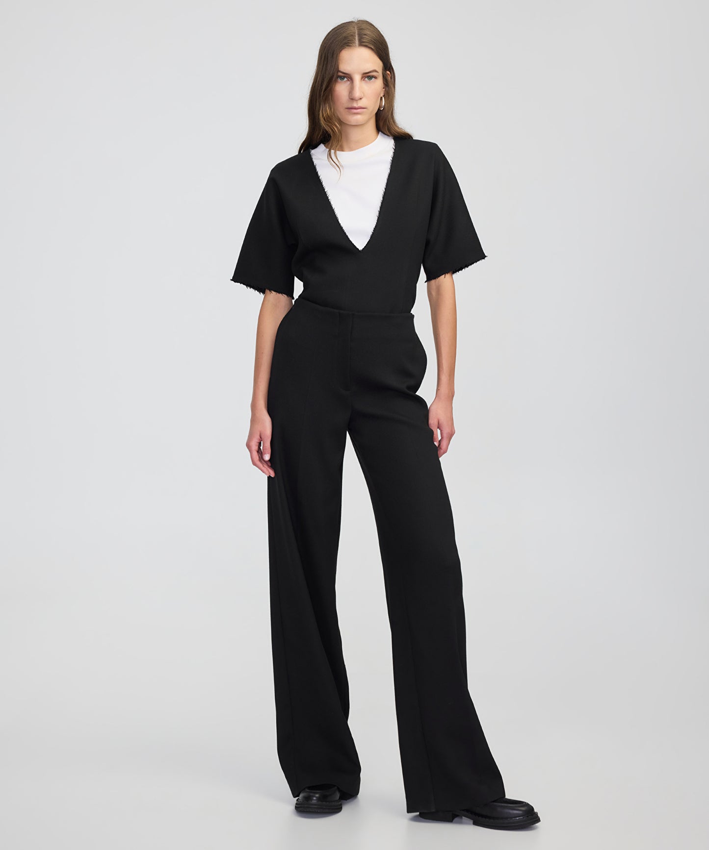 Düğmeli Wide Leg Fit Pantolon