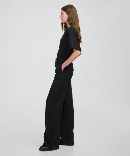 Düğmeli Wide Leg Fit Pantolon