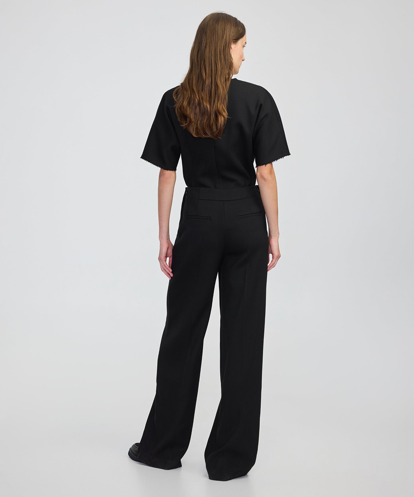 Düğmeli Wide Leg Fit Pantolon