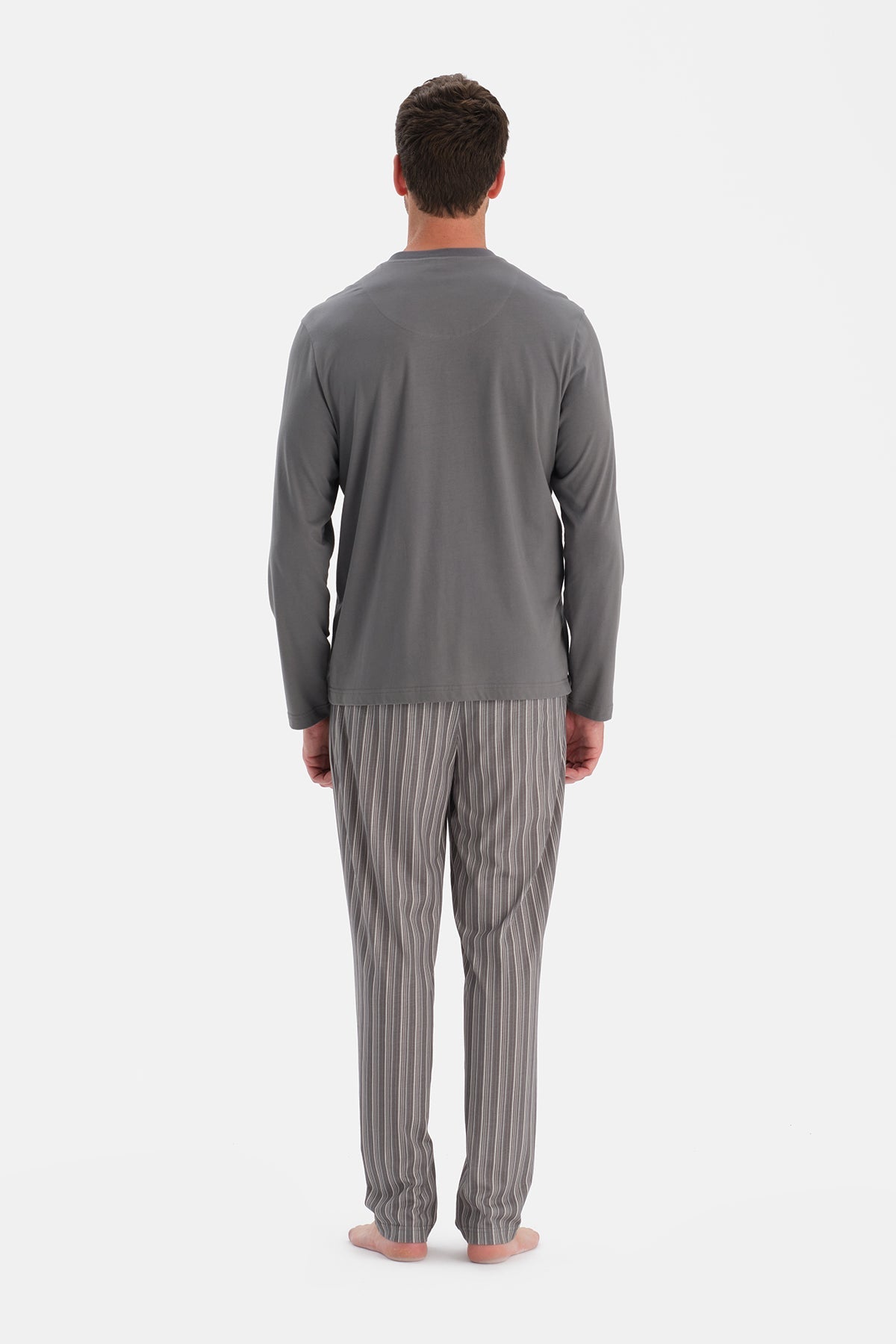 Uzun Kollu Üçlü Pijama Takim