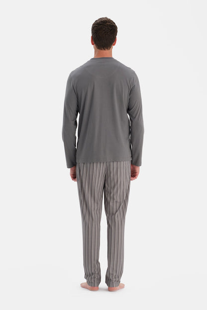Uzun Kollu Üçlü Pijama Takim