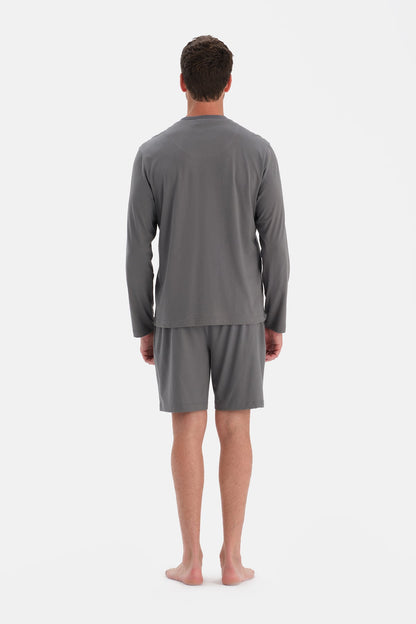 Uzun Kollu Üçlü Pijama Takim
