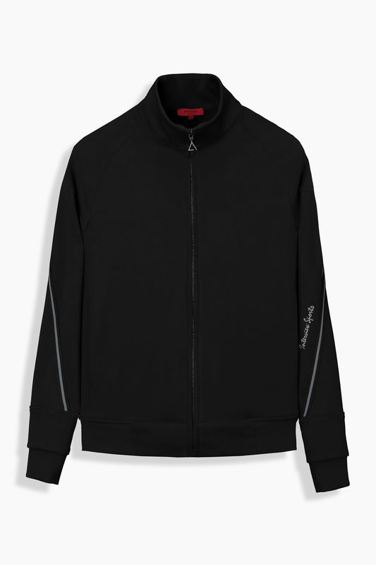 Fermuarlı Siyah Sweatshirt