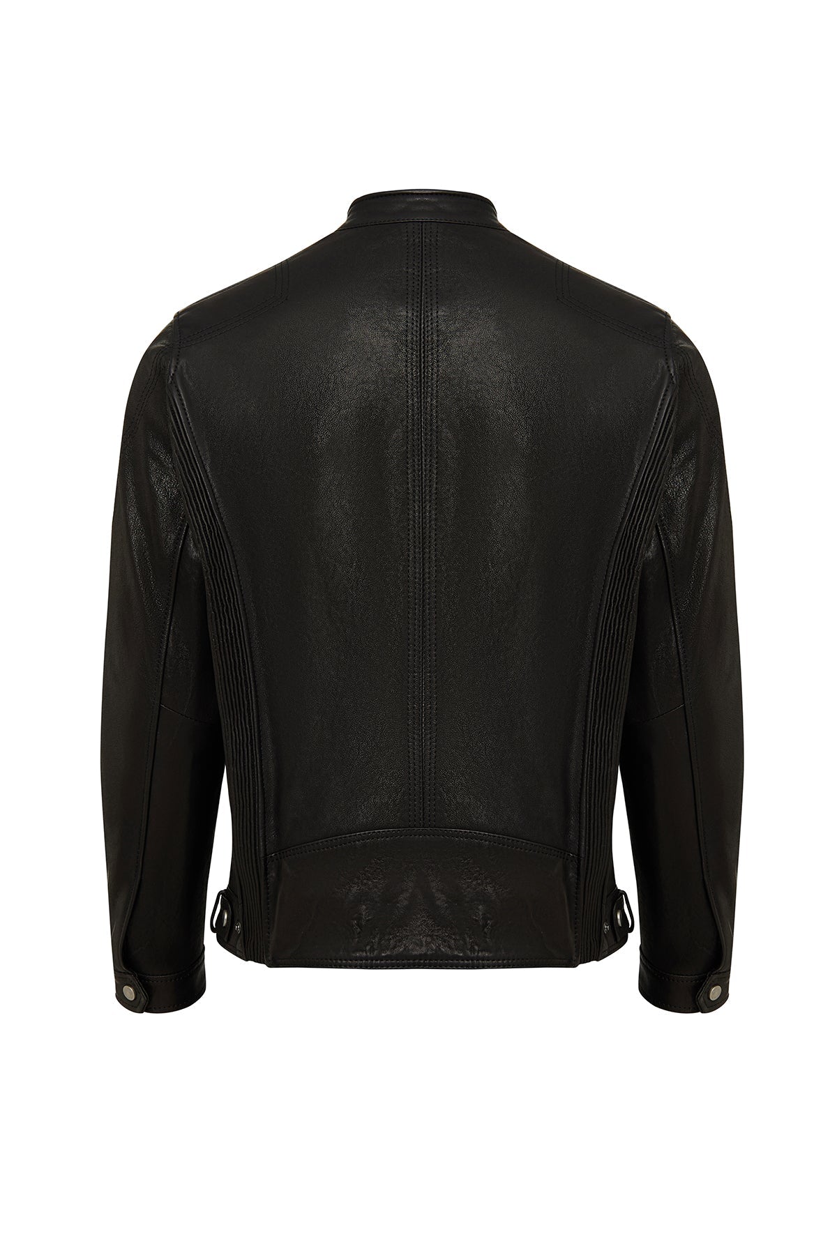 Towns Erkek Siyah Slim-fit Kısa Deri Ceket