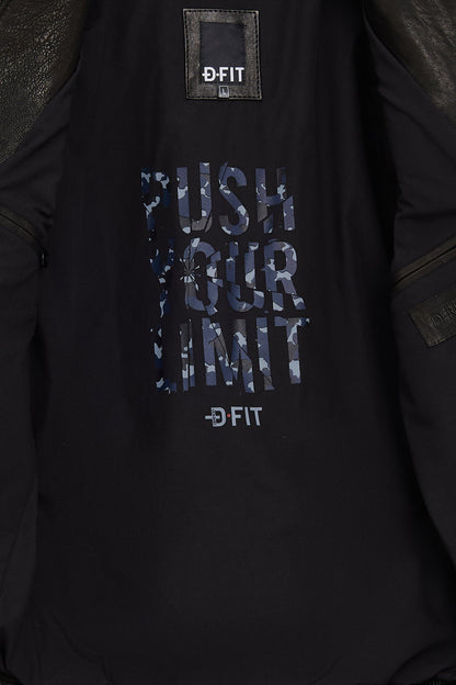 Towns Erkek Siyah Slim-fit Kısa Deri Ceket