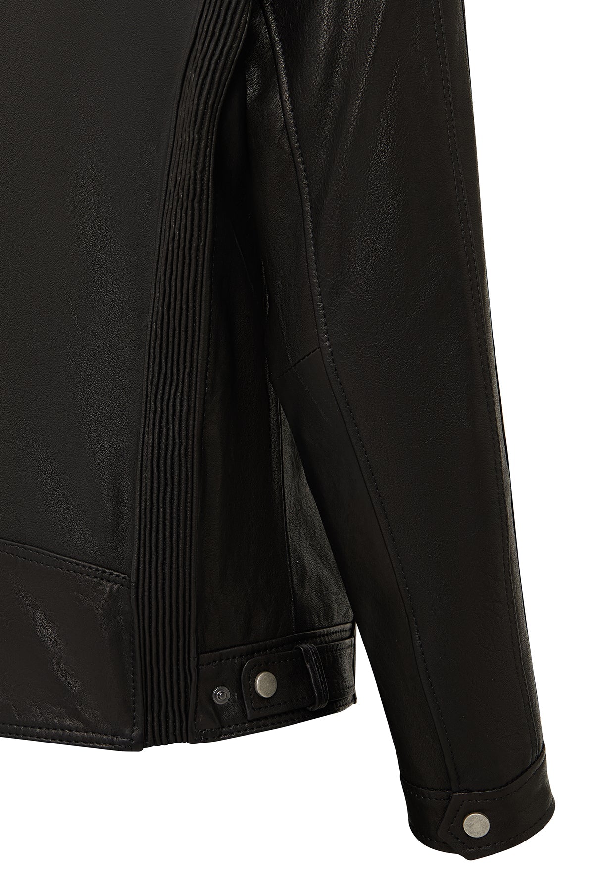 Towns Erkek Siyah Slim-fit Kısa Deri Ceket