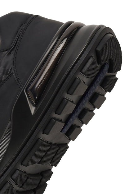 Erkek Siyah Kalın Tabanlı Deri Sneaker