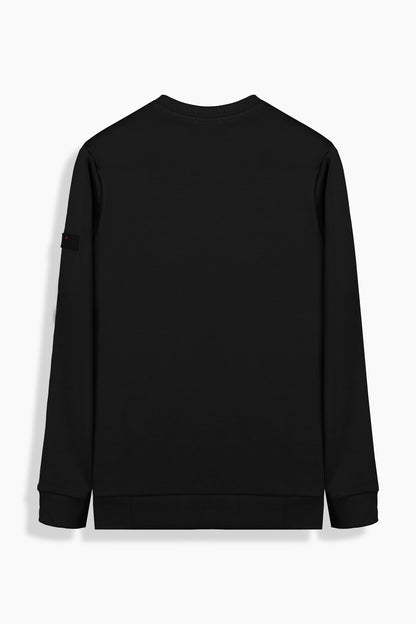 O Yaka Siyah Casual Sweatshirt