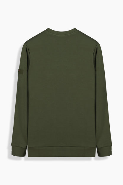 O Yaka Haki Casual Sweatshirt