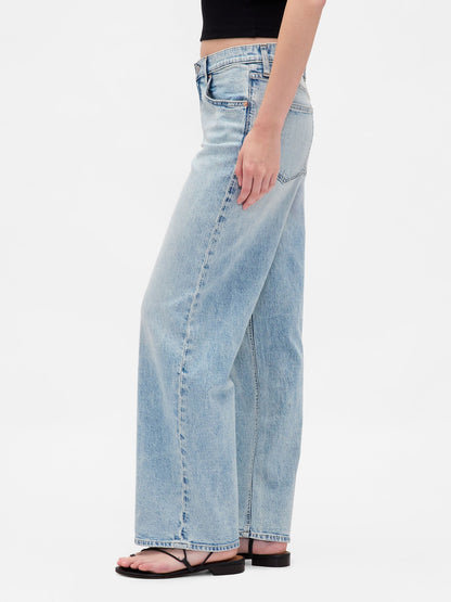 Açık Mavi Low Rise '90s Jean Pantolon