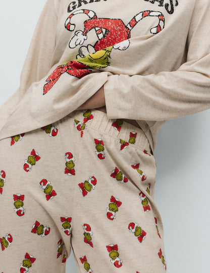 Saf Pamuklu Grinch:trade_mark: Pijama Takımı