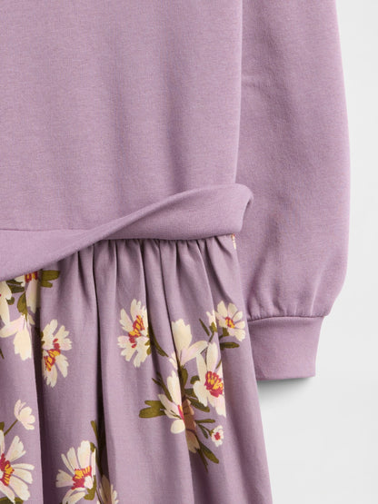 Mor Oversized Sweatshirt Elbise