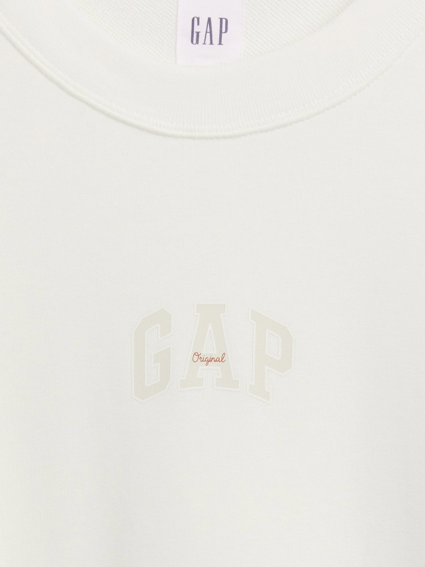 Beyaz Oversized Gap Logo Fransız Havlu Kumaş T-shirt