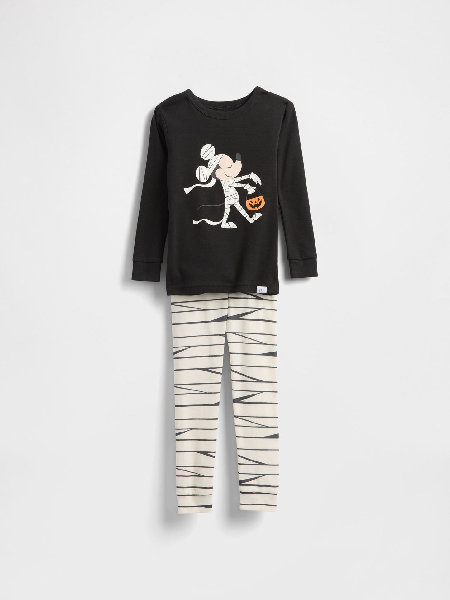 Siyah Gap × Disney Organik Brushed Pamuk Halloween Pijama Takımı