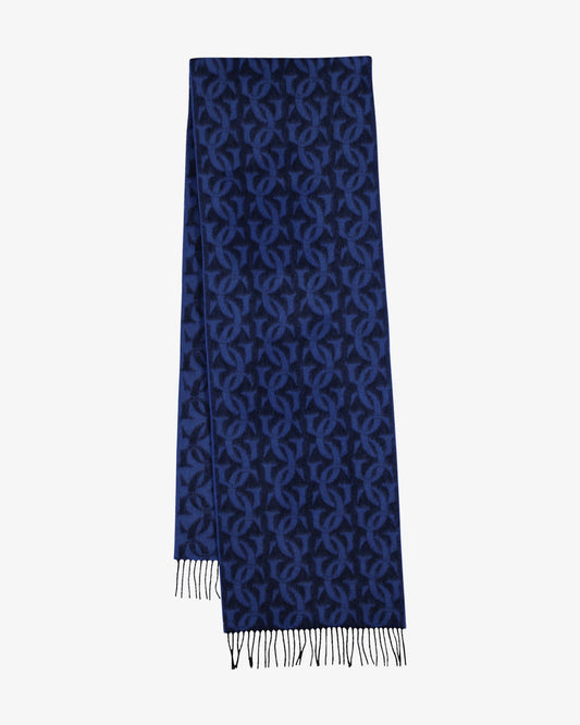 Gant Unisex Lacivert G Monogramlı Dokuma Atkı